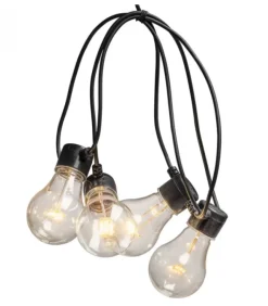 Rallonge 10 M Pour Guirlande Lumineuse De Terrasse, 10 Ampoules Ambrees