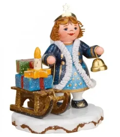 Village De Noël Miniature, Figurine Ange Luge Et Cadeaux