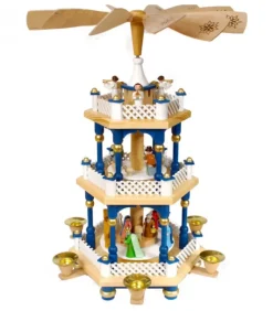 Weihnachtspyramid Allemande 2 Etages Blanc Bleu